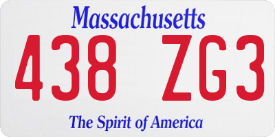 MA license plate 438ZG3
