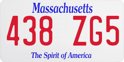 MA license plate 438ZG5