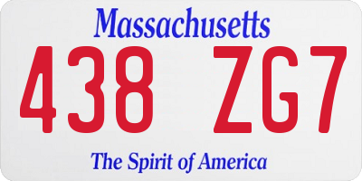 MA license plate 438ZG7