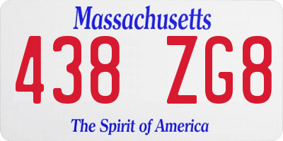 MA license plate 438ZG8