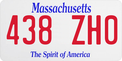 MA license plate 438ZH0