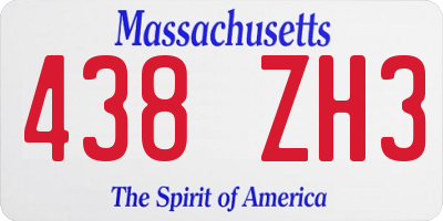 MA license plate 438ZH3