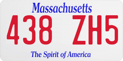 MA license plate 438ZH5