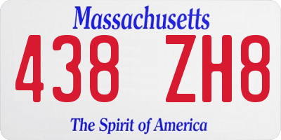 MA license plate 438ZH8