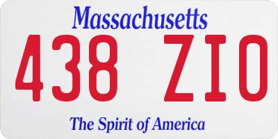 MA license plate 438ZI0
