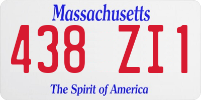 MA license plate 438ZI1