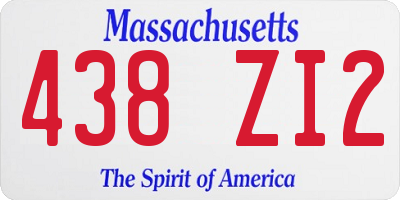 MA license plate 438ZI2