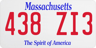 MA license plate 438ZI3