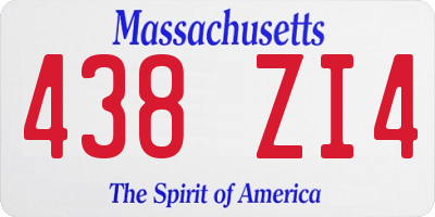 MA license plate 438ZI4