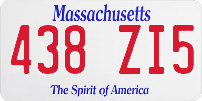 MA license plate 438ZI5