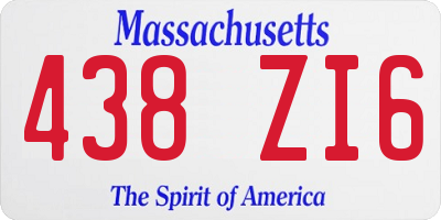 MA license plate 438ZI6