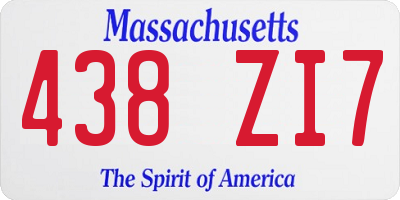 MA license plate 438ZI7