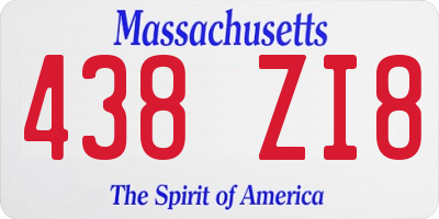 MA license plate 438ZI8