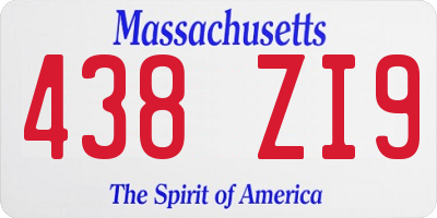 MA license plate 438ZI9