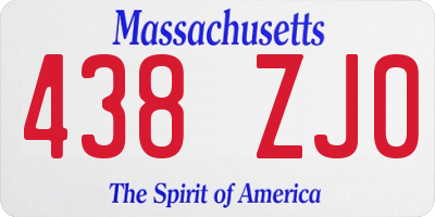 MA license plate 438ZJ0