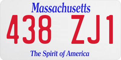 MA license plate 438ZJ1