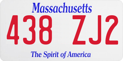 MA license plate 438ZJ2
