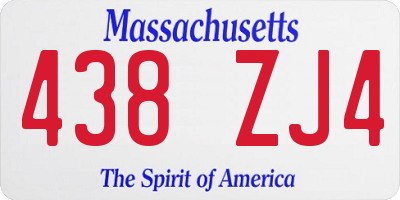 MA license plate 438ZJ4