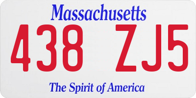 MA license plate 438ZJ5
