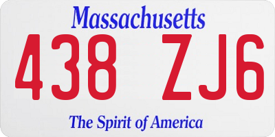 MA license plate 438ZJ6