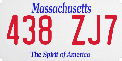 MA license plate 438ZJ7