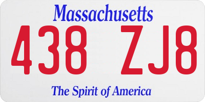 MA license plate 438ZJ8