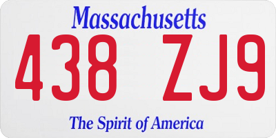 MA license plate 438ZJ9