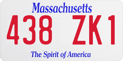MA license plate 438ZK1