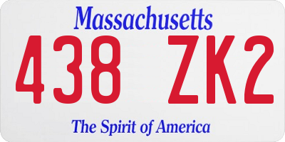 MA license plate 438ZK2