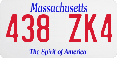 MA license plate 438ZK4