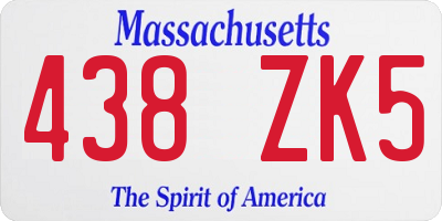 MA license plate 438ZK5