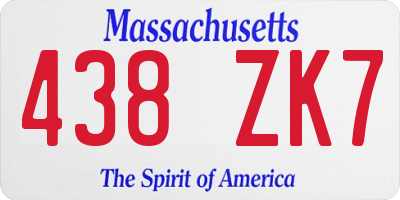 MA license plate 438ZK7