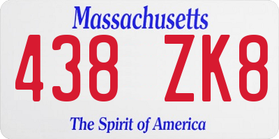 MA license plate 438ZK8