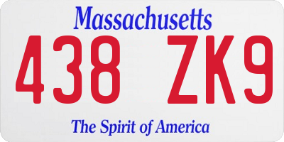 MA license plate 438ZK9