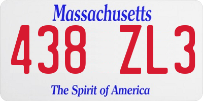 MA license plate 438ZL3