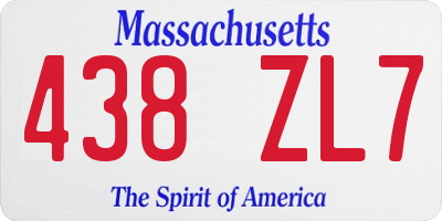 MA license plate 438ZL7