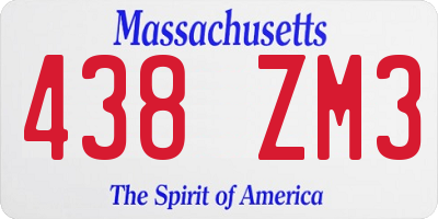 MA license plate 438ZM3