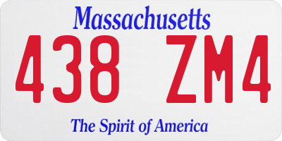 MA license plate 438ZM4