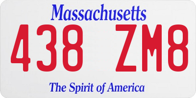 MA license plate 438ZM8