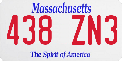 MA license plate 438ZN3