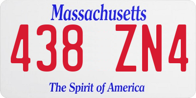 MA license plate 438ZN4