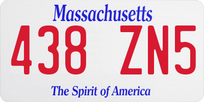 MA license plate 438ZN5
