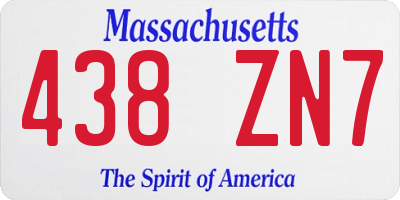 MA license plate 438ZN7