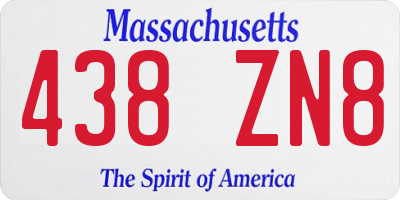 MA license plate 438ZN8