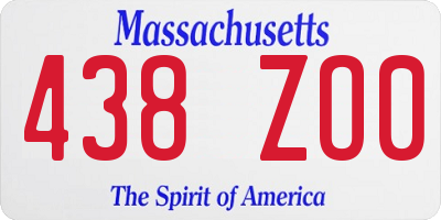 MA license plate 438ZO0