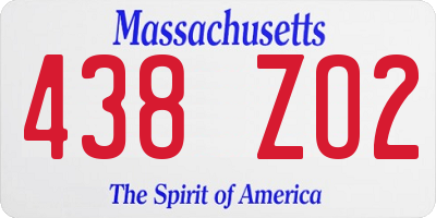 MA license plate 438ZO2