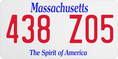 MA license plate 438ZO5
