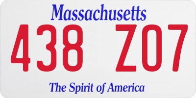 MA license plate 438ZO7