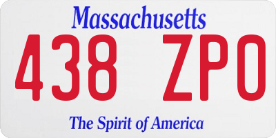 MA license plate 438ZP0