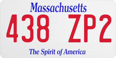 MA license plate 438ZP2